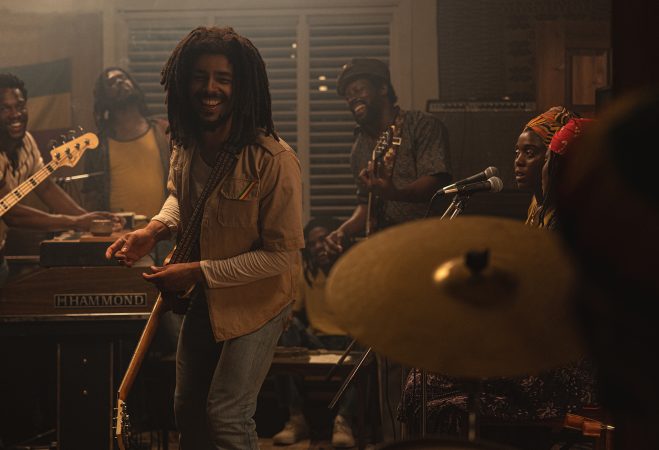 Kingsley Ben-Adir as “Bob Marley” in Bob Marley: One Love from Paramount Pictures. 