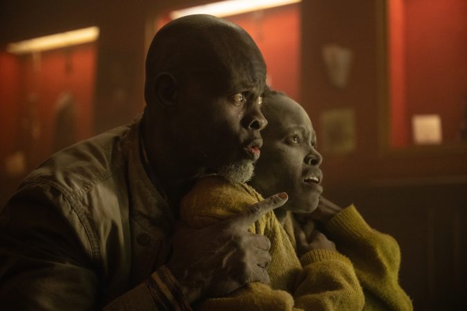 Djimon Hounsou as “Henri” and Lupita Nyong’o as “Samira” in A Quiet Place: Day One from Paramount Pictures.